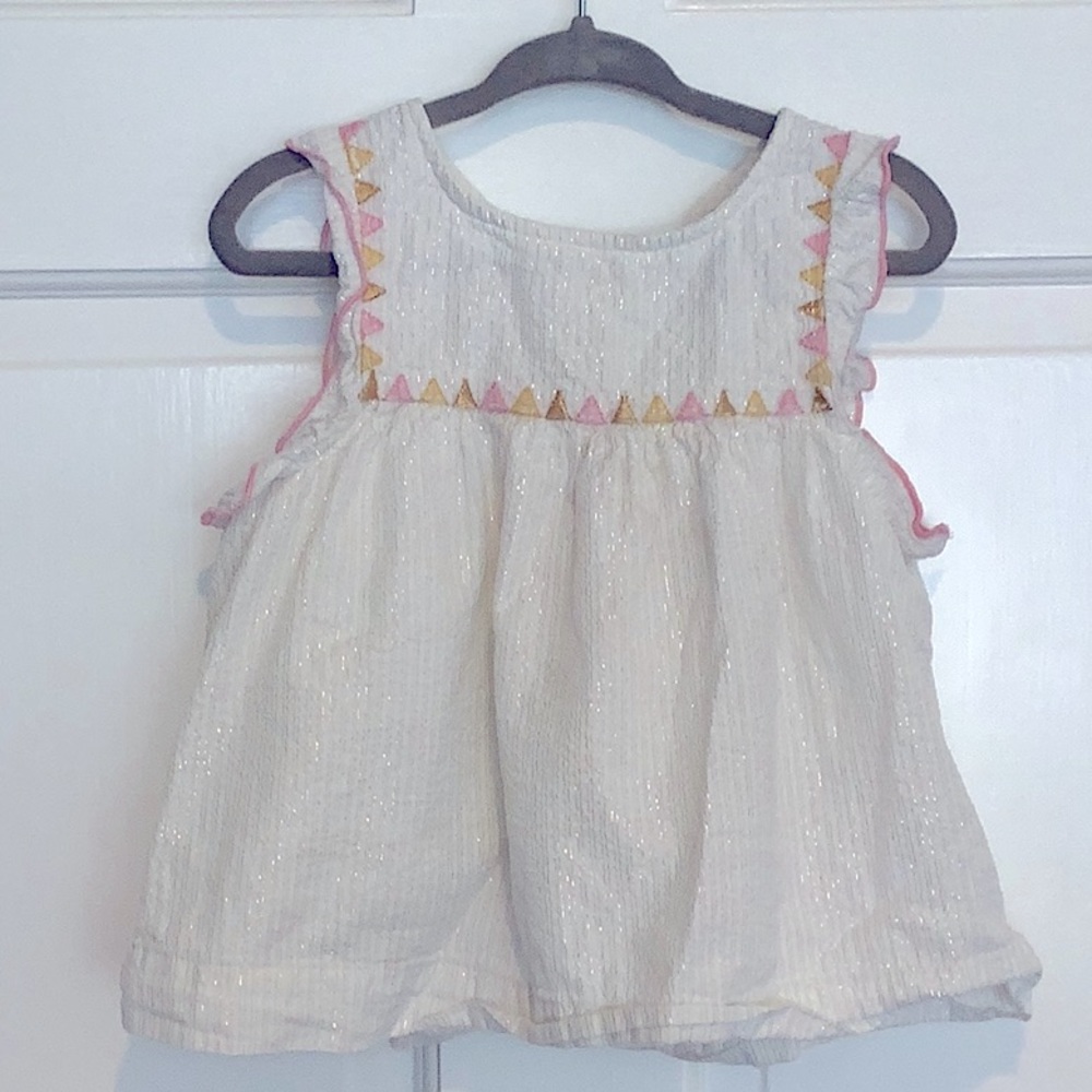 Toddler girl’s metallic embroidered top NWOT